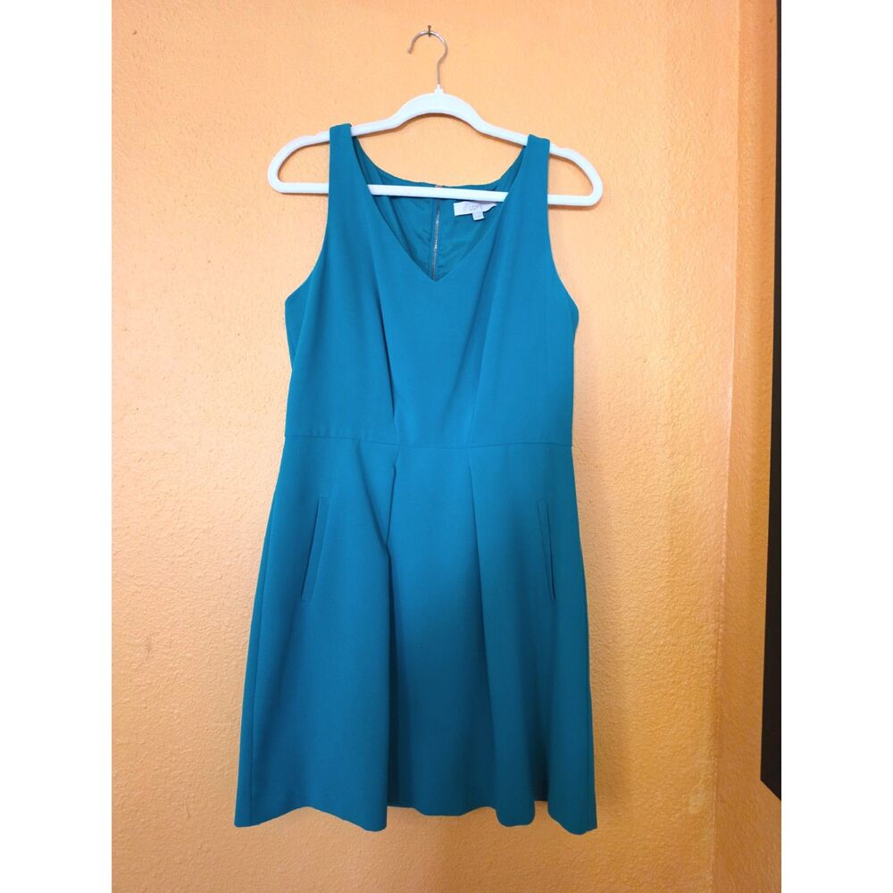 Teal LOFT Sixe 10 sleeveless dress with pockets